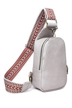 Load image into Gallery viewer, Grey Faux Leather Zipped Crossbody