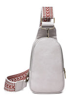 Load image into Gallery viewer, Grey Faux Leather Zipped Crossbody