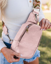 Load image into Gallery viewer, Pink Faux Leather Zipped Crossbody